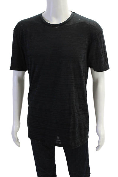 Zara Man Mens Short Sleeve Round Neck Casual T-shirt Black Size L
