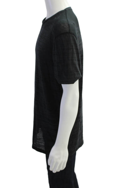 Zara Man Mens Short Sleeve Round Neck Casual T-shirt Black Size L