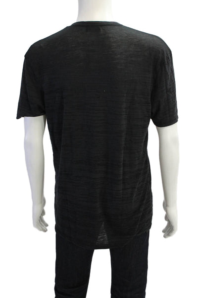 Zara Man Mens Short Sleeve Round Neck Casual T-shirt Black Size L