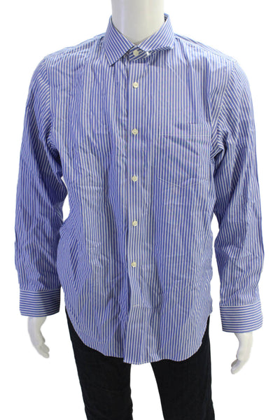 Banana Republic Womens Cotton Long Sleeve Stripe Top Blue Size M