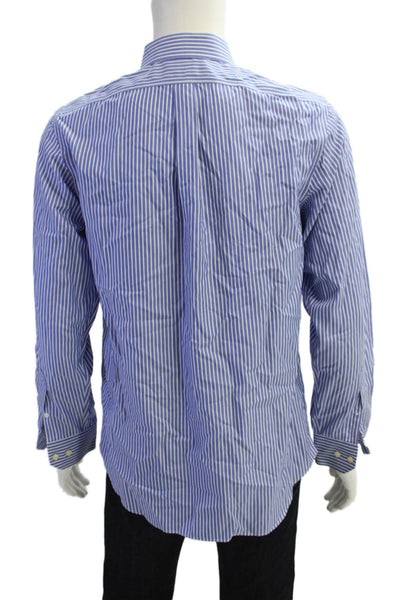 Banana Republic Womens Cotton Long Sleeve Stripe Top Blue Size M