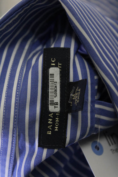 Banana Republic Womens Cotton Long Sleeve Stripe Top Blue Size M