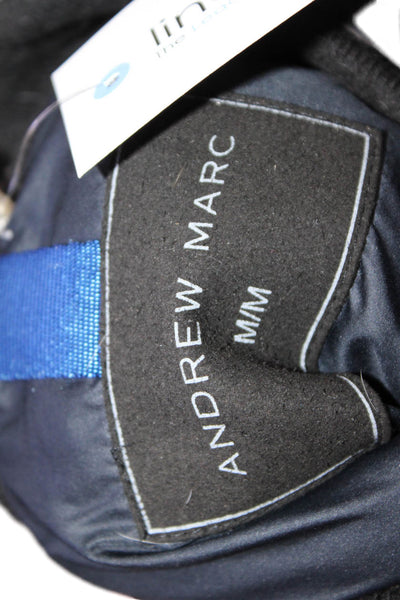 Andrew Marc Mens Textured Long Sleeve Collar Puffer Jacket Black Size M