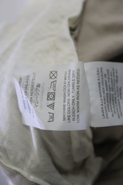 J Crew Mens Cotton Button Zip Straight Leg Pants Khaki Size L