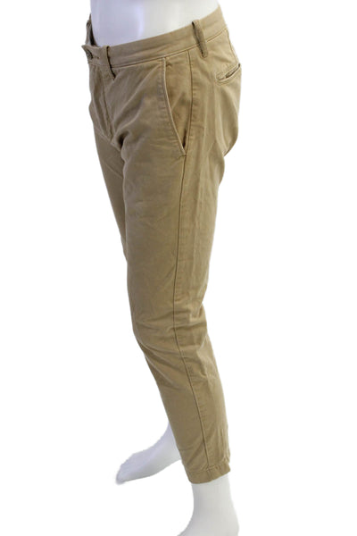 J Crew Mens Cotton Zip Button Straight Leg Casual Pants Khaki Size EUR 31