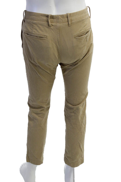 J Crew Mens Cotton Zip Button Straight Leg Casual Pants Khaki Size EUR 31