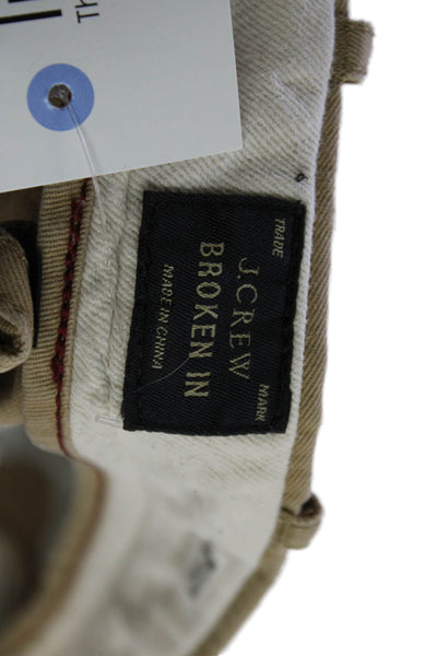 J Crew Mens Cotton Zip Button Straight Leg Casual Pants Khaki Size EUR 31