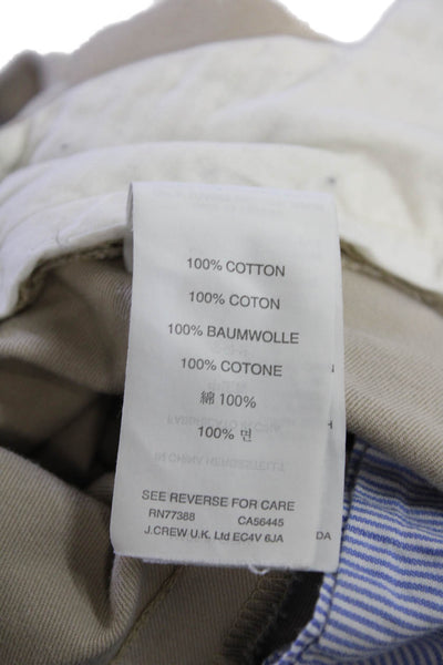 J Crew Mens Cotton Zip Button Straight Leg Pants Khaki Size EUR 31