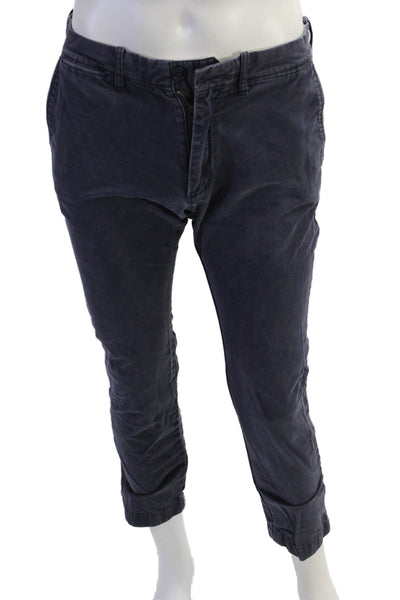 J Crew Mens Cotton Zip Button Straight Leg Casual Pants Blue Size EUR 31