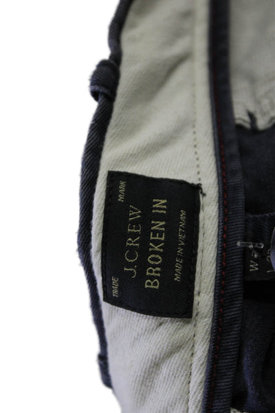 J Crew Mens Cotton Zip Button Straight Leg Casual Pants Blue Size EUR 31