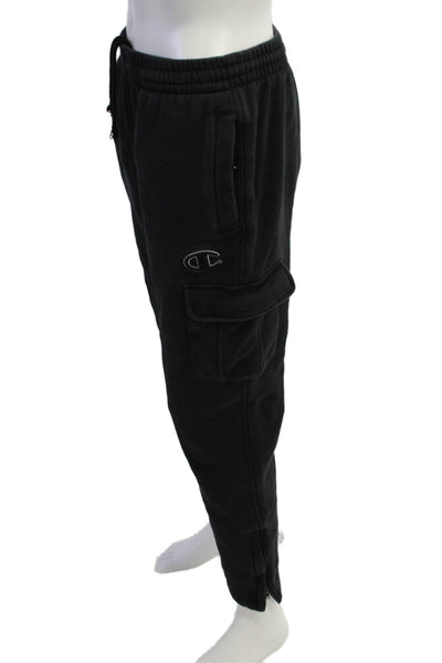 Champion Mens Cotton Elastic Waistband Casual Pants Black Size L