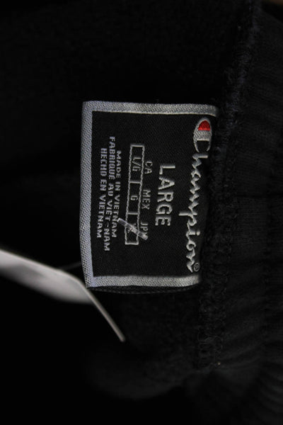Champion Mens Cotton Elastic Waistband Casual Pants Black Size L