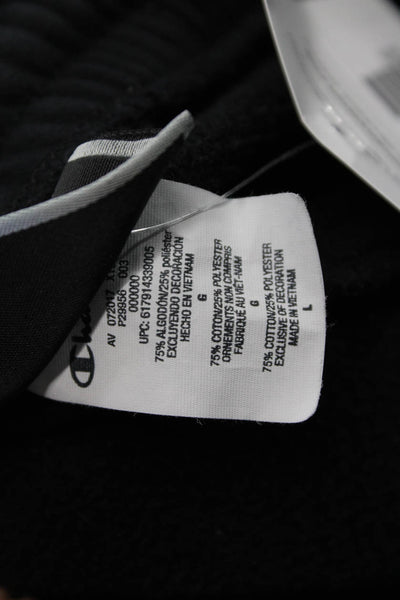 Champion Mens Cotton Elastic Waistband Casual Pants Black Size L