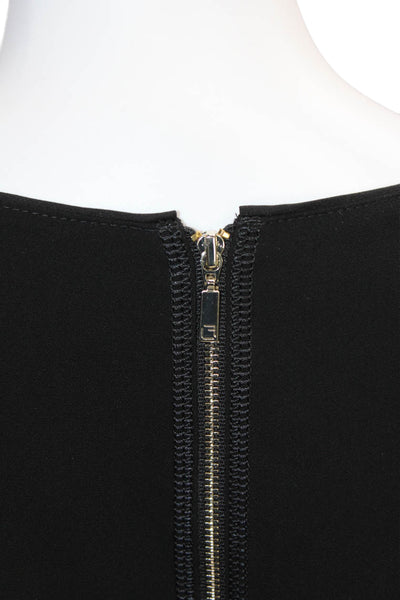 Lafayette 148 New York Womens Crew Neck 3/4 Sleeve A-line Dress Black Size 10