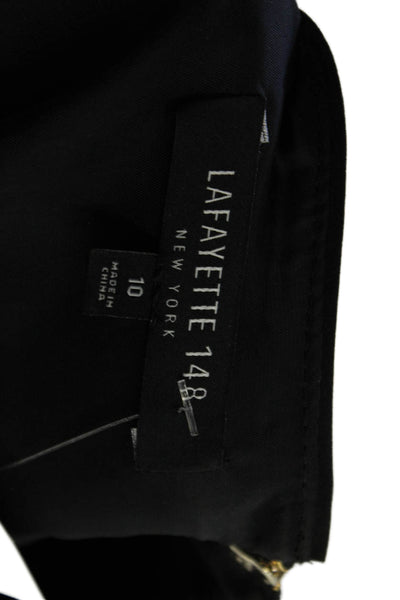 Lafayette 148 New York Womens Crew Neck 3/4 Sleeve A-line Dress Black Size 10