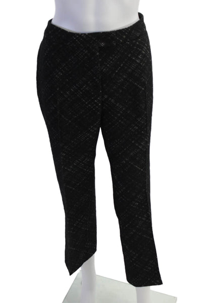 Akris Punto Womens Wool Textured One Button Blazer Pants Suit Set Black Size 12