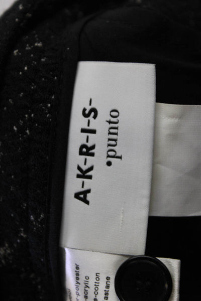 Akris Punto Womens Wool Textured One Button Blazer Pants Suit Set Black Size 12
