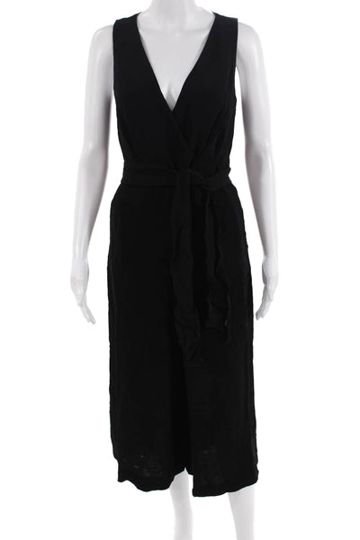French Connection Womens V-Neck Jumpsuit Black Size 0