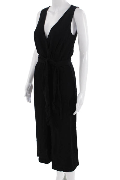 French Connection Womens V-Neck Jumpsuit Black Size 0