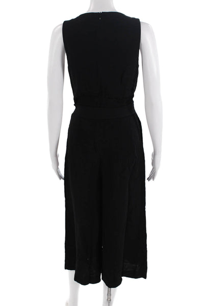 French Connection Womens V-Neck Jumpsuit Black Size 0