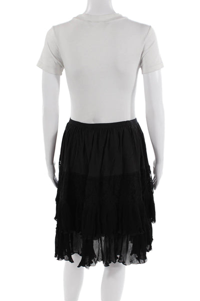 French Connection Womens Clandre Lace Mix Skirt Black Size 6