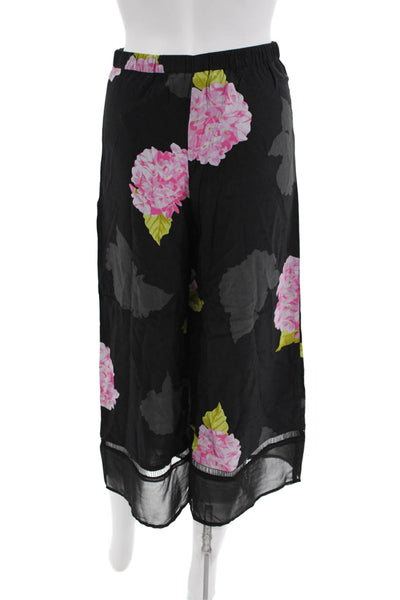 French Connection Women's Zip Closure Sheer Wide Leg Floral Pants Size 4