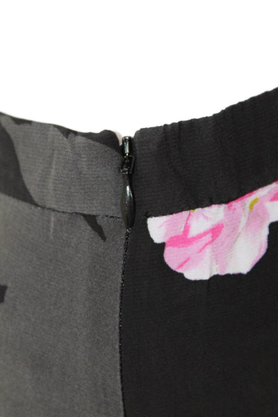 French Connection Women's Zip Closure Sheer Wide Leg Floral Pants Size 4