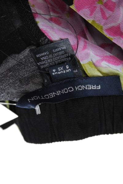 French Connection Women's Zip Closure Sheer Wide Leg Floral Pants Size 4