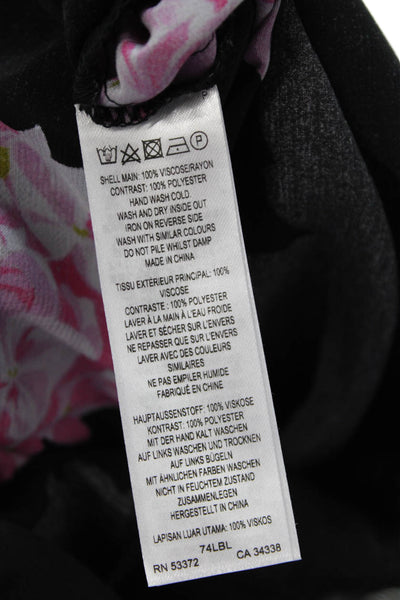 French Connection Women's Zip Closure Sheer Wide Leg Floral Pants Size 4