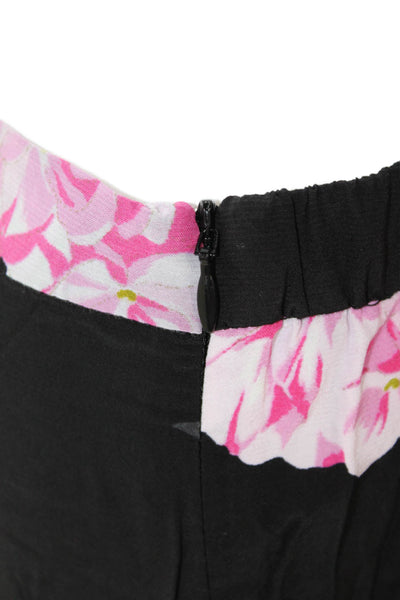 French Connection Women's Zip Wide Leg Mesh Trim Floral Pants Size 6