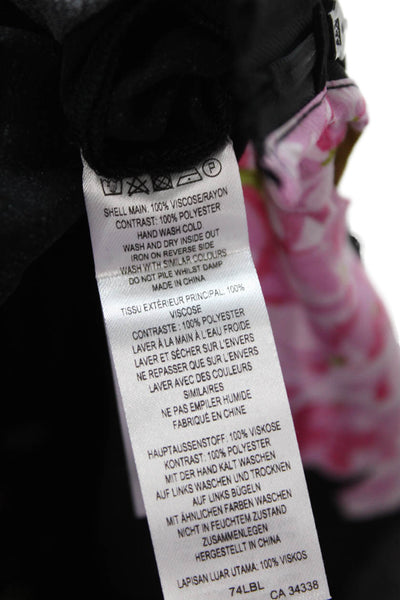 French Connection Women's ZIP Closure Wide Leg Black Floral Pants Size 8