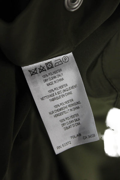 French Connection Women's Long Sleeves Hood Cinch Jacket Olive Green Size XS