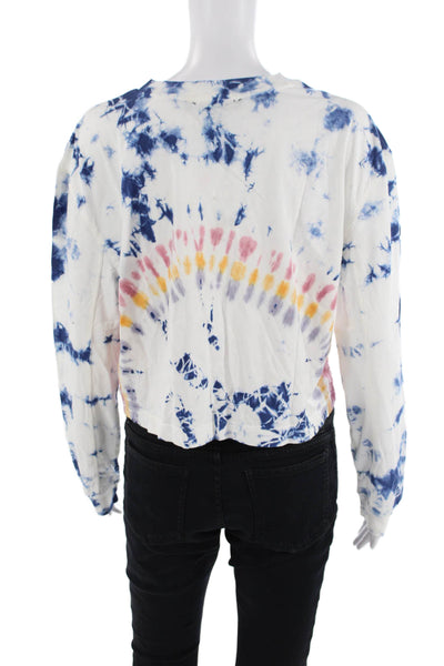 French Connection Women's Long Sleeves Tie Dye Boxy T-Shirt Size M