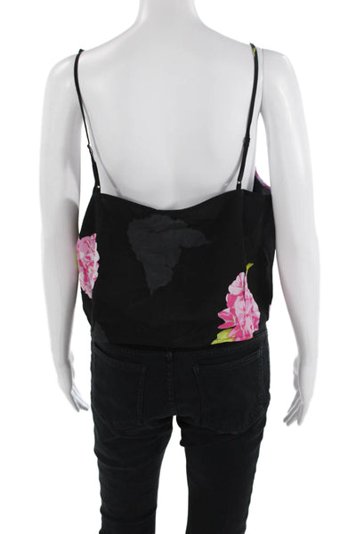 French Connection Women's Spaghetti Straps Black Floral Tank Top Size 12