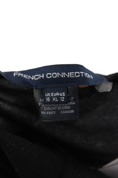 French Connection Women's Spaghetti Straps Black Floral Tank Top Size 12