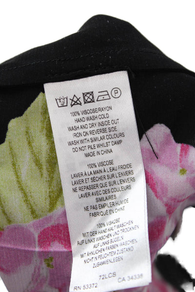 French Connection Women's Spaghetti Straps Black Floral Tank Top Size 12