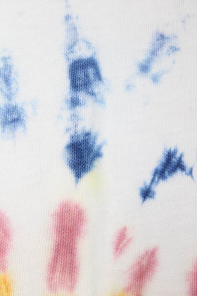 French Connection Women's Round Neck Long Sleeves Tie Dye Cropped T-Shirt Size S