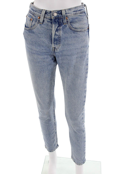 Levis Womens Cotton Medium Wash Mid-Rise Skinny Jeans Blue Size 24