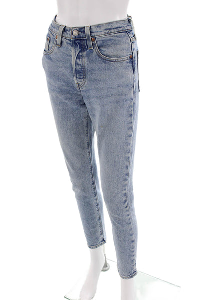 Levis Womens Cotton Medium Wash Mid-Rise Skinny Jeans Blue Size 24