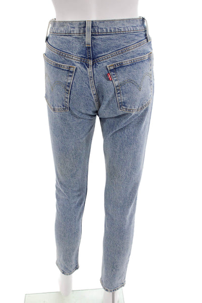 Levis Womens Cotton Medium Wash Mid-Rise Skinny Jeans Blue Size 24