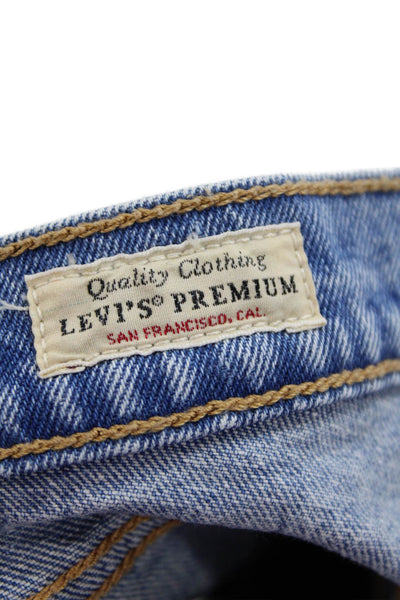 Levis Womens Cotton Mid-Rise Medium Wash Straight Leg Jeans Blue Size 25