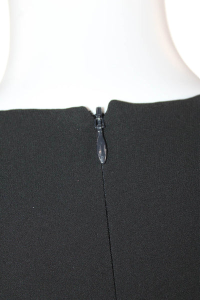 Escada Women's Sleeveless Round Neck Midi Shift Dress Black Size 42