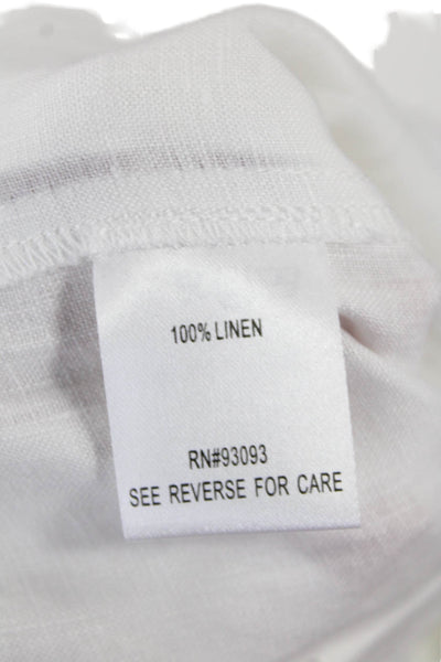 Tyler Boe Women's Paperbag Waist Wide Leg Linen Pants White Size L