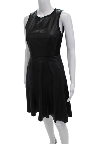 Rebecca Taylor Womens Round Neck Sleeveless A-line Dress Black Size 04