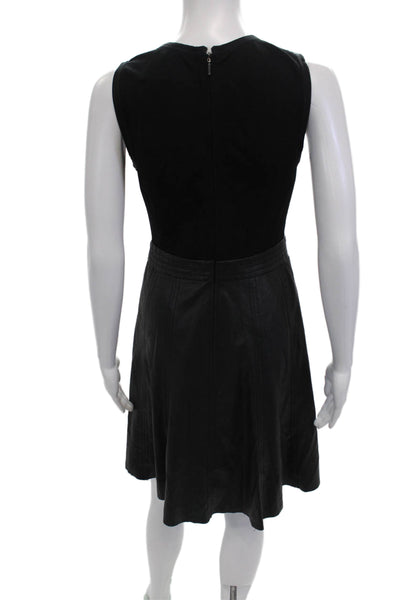 Rebecca Taylor Womens Round Neck Sleeveless A-line Dress Black Size 04