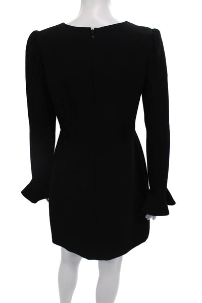 Club Monaco Womens Textured Long Peplum Hem Sleeve Pencil Dress Black Size 4