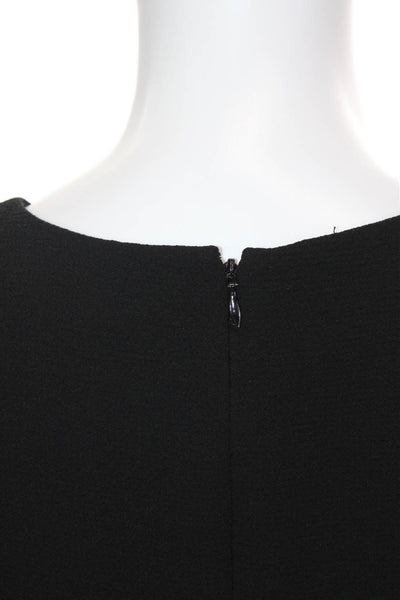 Club Monaco Womens Textured Long Peplum Hem Sleeve Pencil Dress Black Size 4