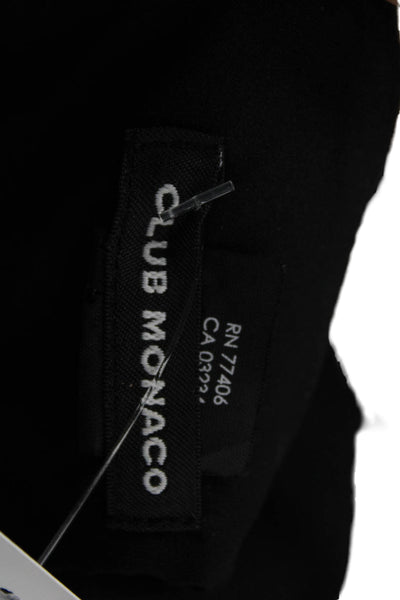 Club Monaco Womens Textured Long Peplum Hem Sleeve Pencil Dress Black Size 4
