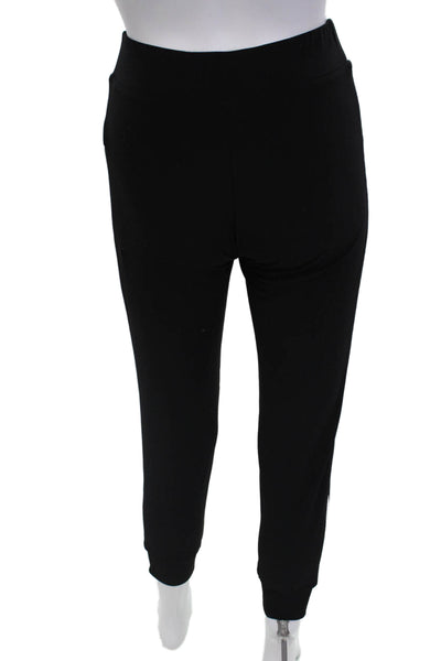 Norma Kamali Elastic Waist Casual Side Stripe Detail Pants Black Size 25