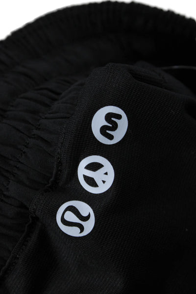 Lululemon Womens Elastic Waist Peace Sign Athletic Shorts Black Size 2